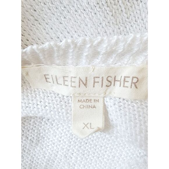Eileen Fisher XL Short Sleeve Sweater Linen Dbl V-Neck Oversize Slouchy - Picture 7 of 8